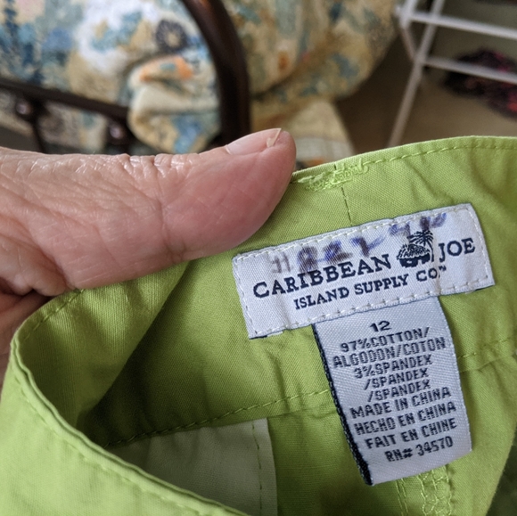 Lime Green Cargo Capris - Picture 2 of 2